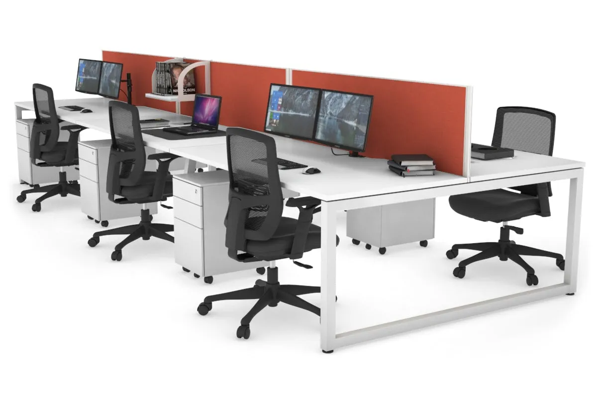 Quadro Loop Legs 6 Person Office Workstation [1800L x 800W with Cable Scallop]