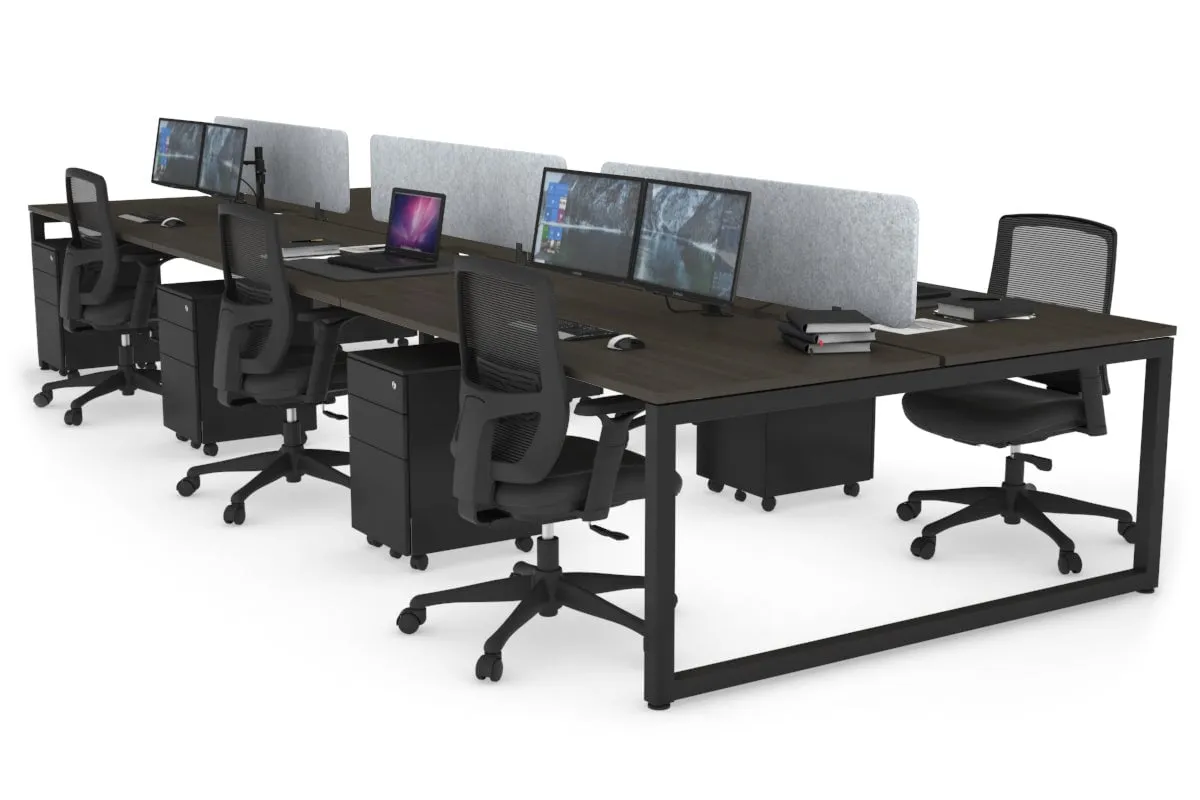 Quadro Loop Legs 6 Person Office Workstation [1800L x 800W with Cable Scallop]