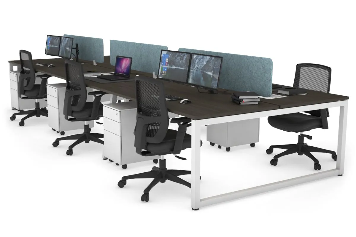 Quadro Loop Legs 6 Person Office Workstation [1800L x 800W with Cable Scallop]