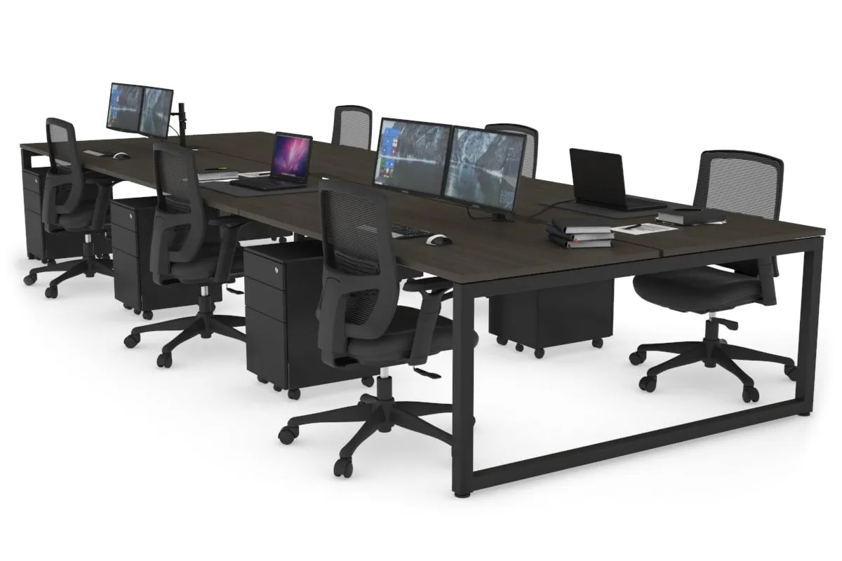 Quadro Loop Legs 6 Person Office Workstation [1800L x 800W with Cable Scallop]