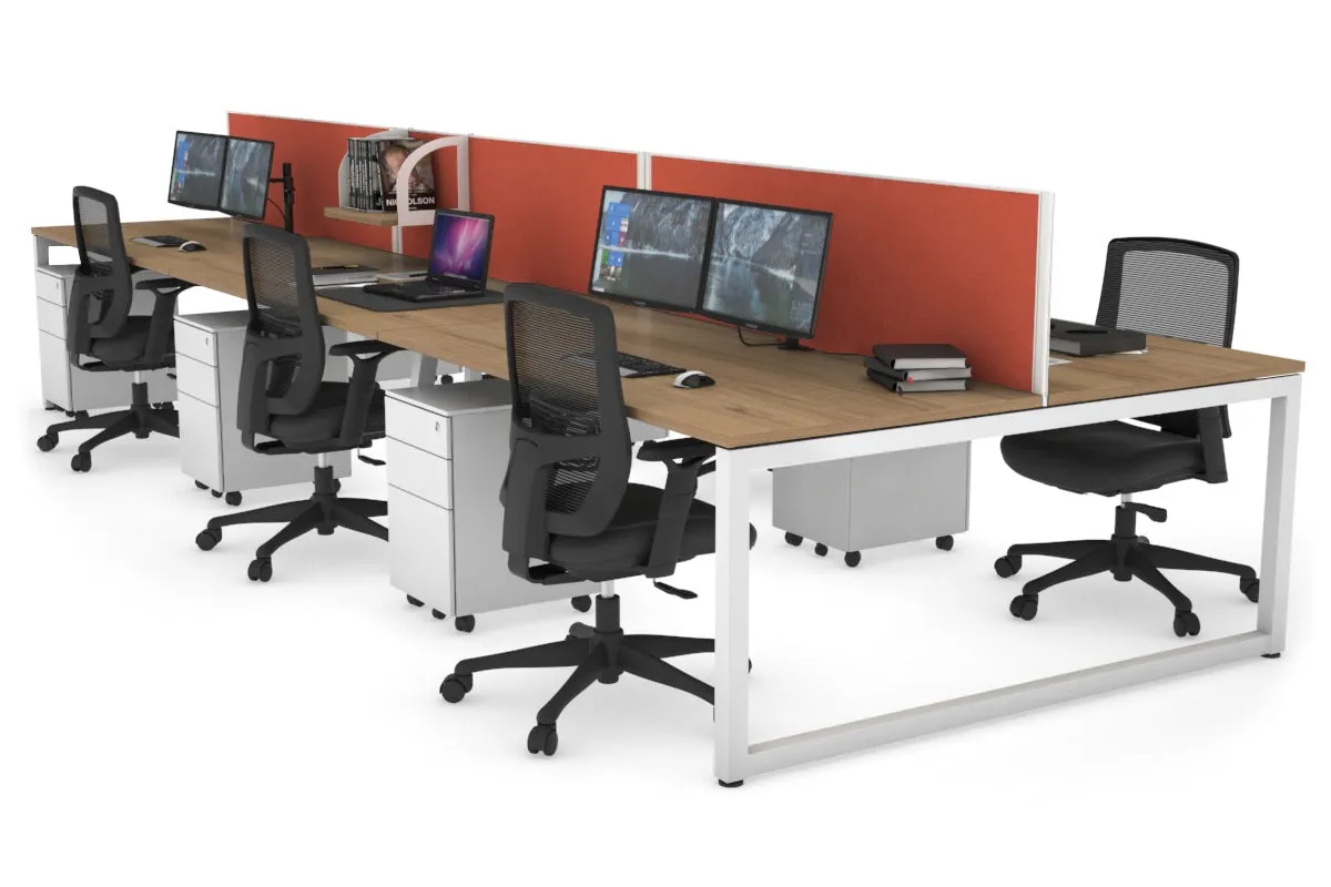 Quadro Loop Legs 6 Person Office Workstation [1800L x 800W with Cable Scallop]