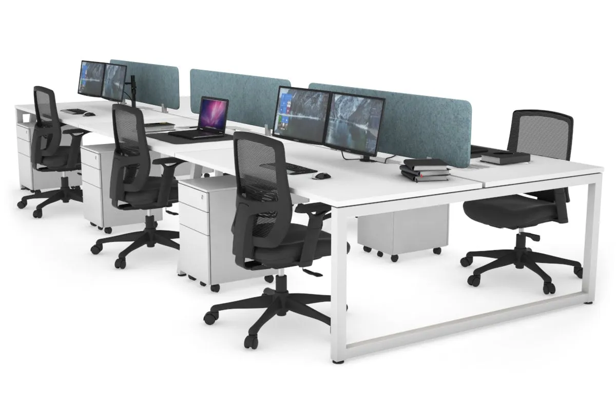 Quadro Loop Legs 6 Person Office Workstation [1800L x 800W with Cable Scallop]