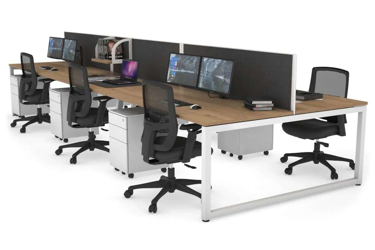 Quadro Loop Legs 6 Person Office Workstation [1800L x 800W with Cable Scallop]