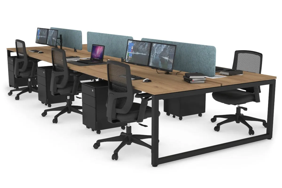Quadro Loop Legs 6 Person Office Workstation [1800L x 800W with Cable Scallop]