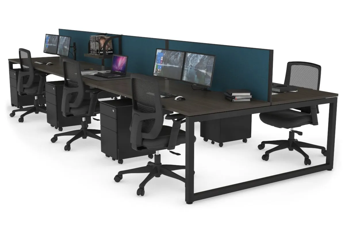 Quadro Loop Legs 6 Person Office Workstation [1800L x 800W with Cable Scallop]