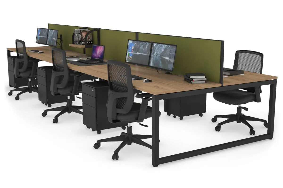 Quadro Loop Legs 6 Person Office Workstation [1800L x 800W with Cable Scallop]
