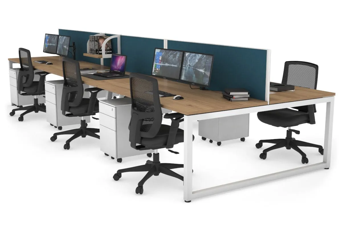 Quadro Loop Legs 6 Person Office Workstation [1800L x 800W with Cable Scallop]