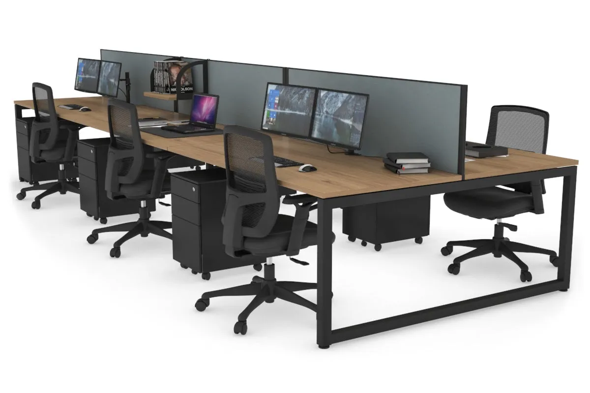 Quadro Loop Legs 6 Person Office Workstation [1800L x 800W with Cable Scallop]