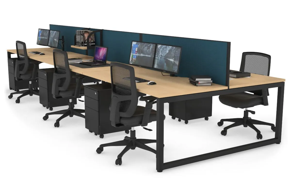 Quadro Loop Legs 6 Person Office Workstation [1800L x 800W with Cable Scallop]