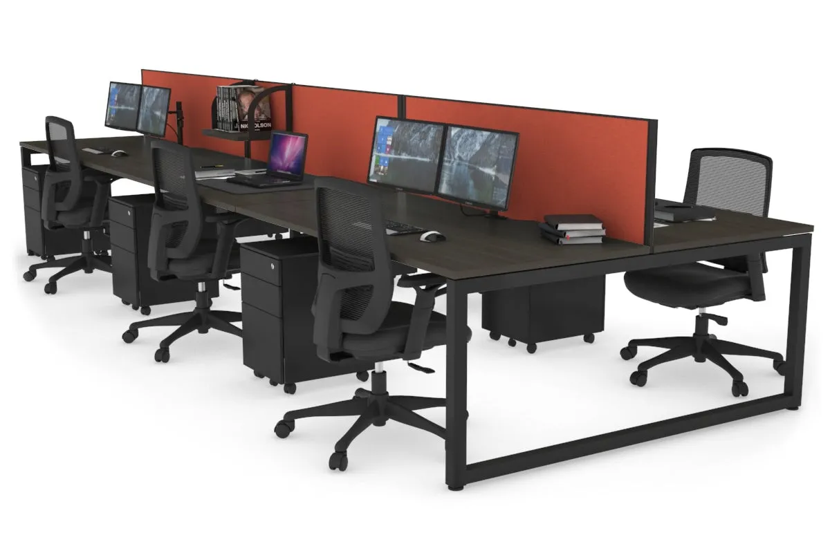 Quadro Loop Legs 6 Person Office Workstation [1800L x 800W with Cable Scallop]