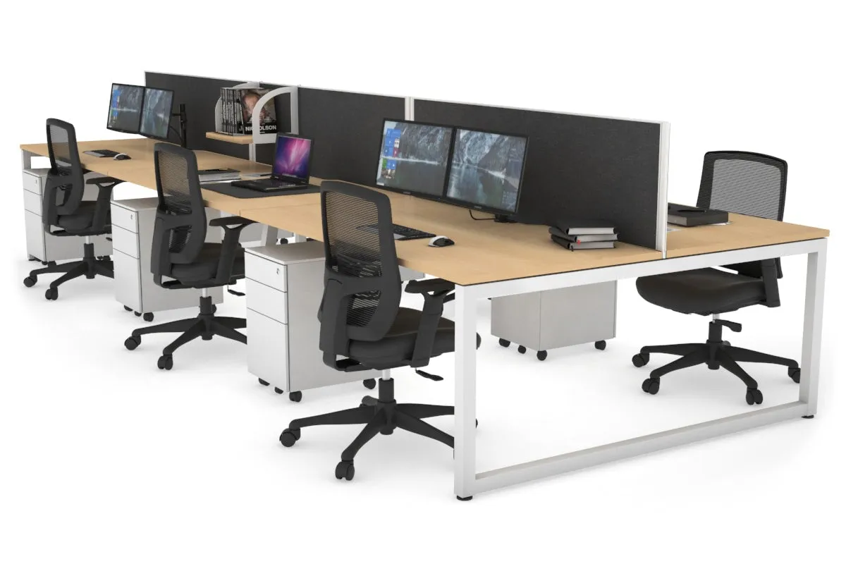 Quadro Loop Legs 6 Person Office Workstation [1800L x 800W with Cable Scallop]