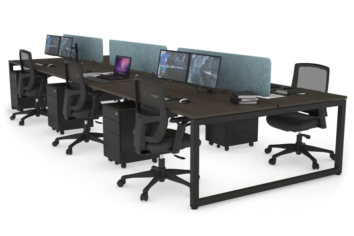 Quadro Loop Legs 6 Person Office Workstation [1800L x 800W with Cable Scallop]