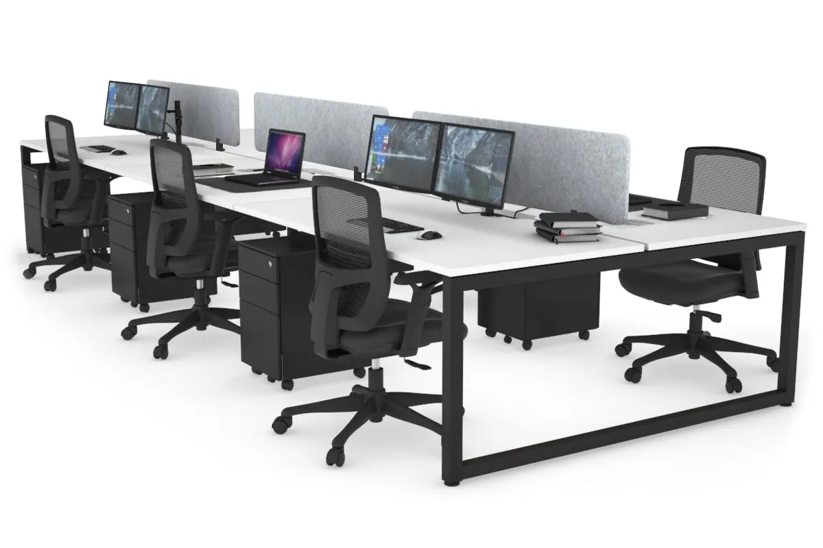 Quadro Loop Legs 6 Person Office Workstation [1800L x 800W with Cable Scallop]