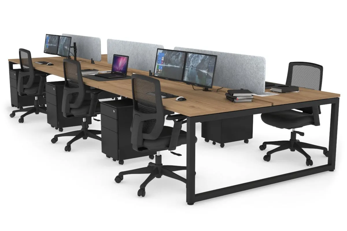 Quadro Loop Legs 6 Person Office Workstation [1800L x 800W with Cable Scallop]