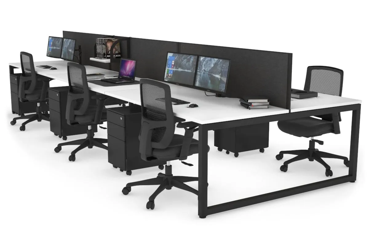 Quadro Loop Legs 6 Person Office Workstation [1800L x 800W with Cable Scallop]