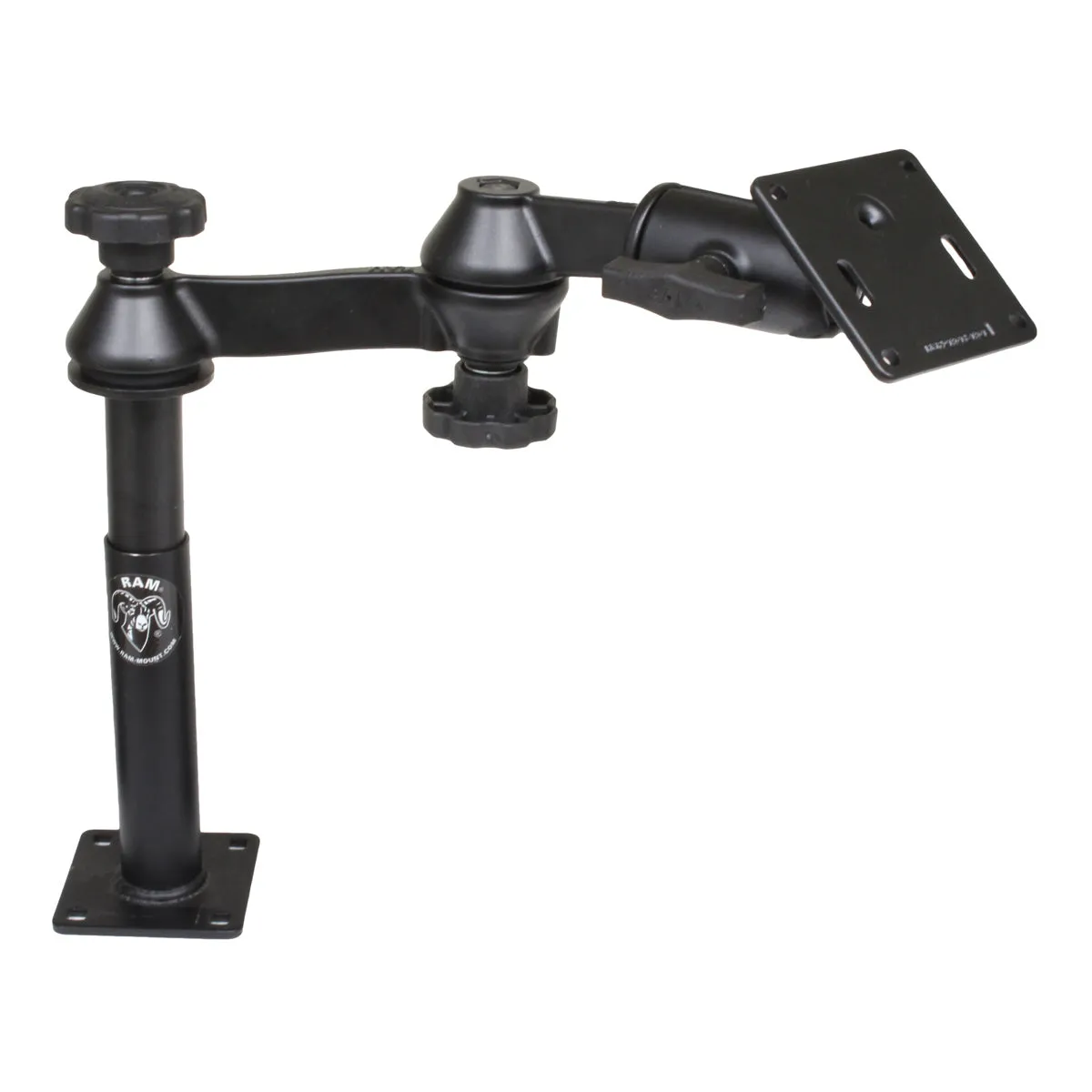 RAM® Tele-Pole™ with 4" & 7" Poles, Swing Arms & 75x75mm VESA Plate