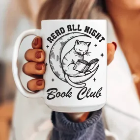 Reading All Night Book Club Mug - 11oz