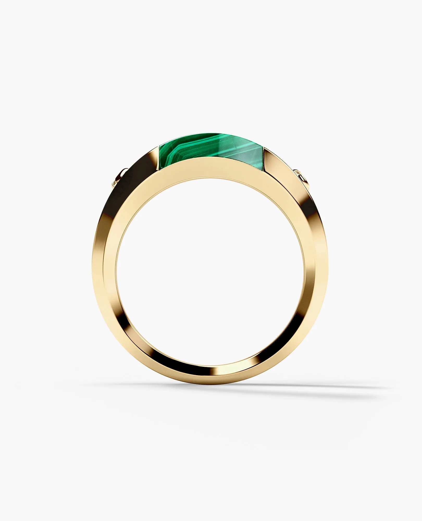 Ready to Ship - MONTANA Gold Signet Ring with Malachite