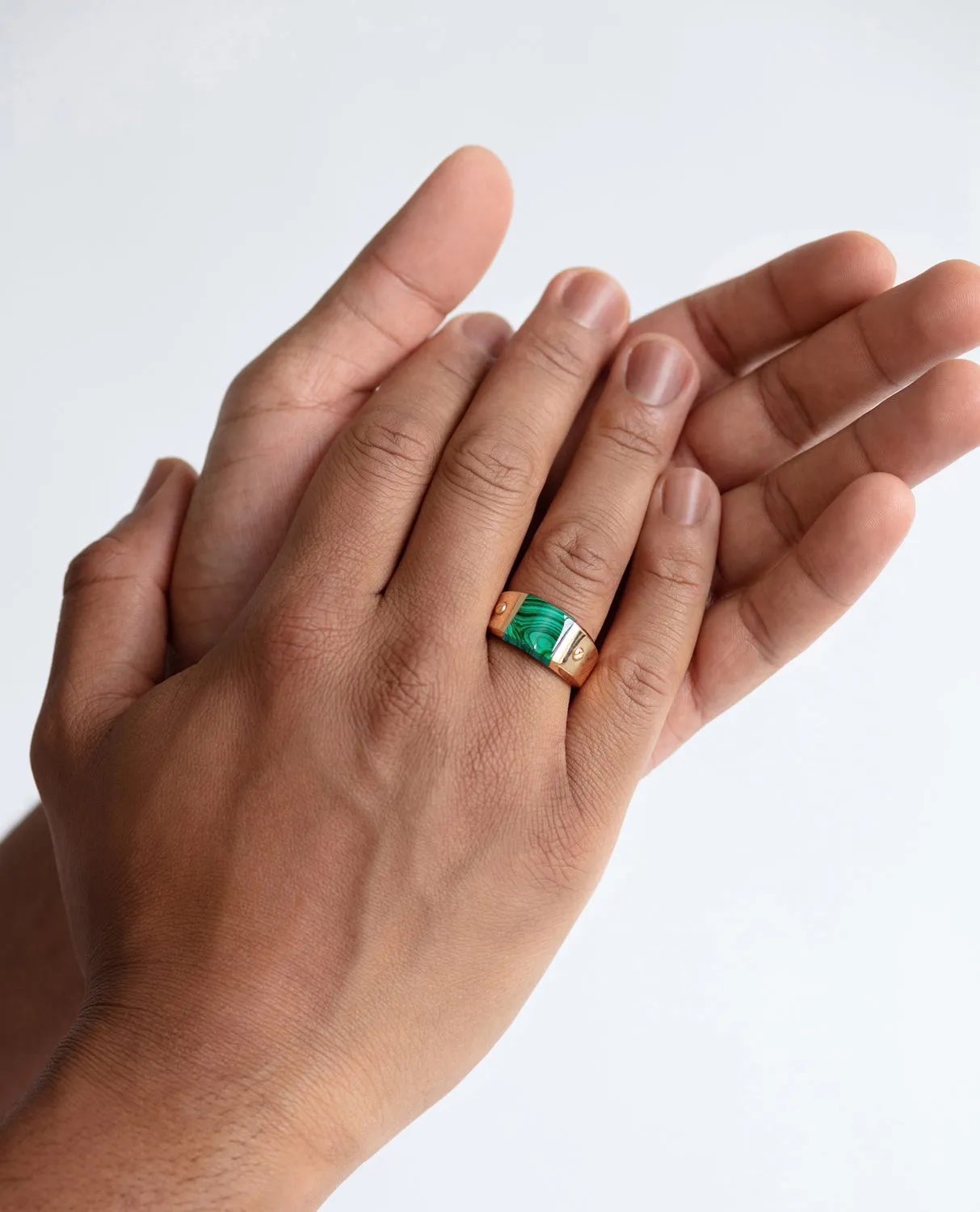 Ready to Ship - MONTANA Gold Signet Ring with Malachite