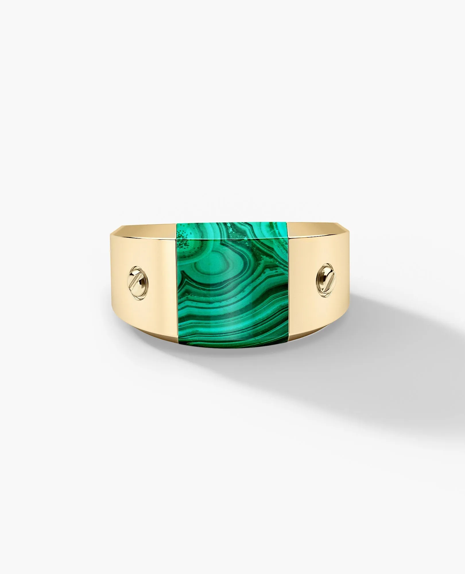 Ready to Ship - MONTANA Gold Signet Ring with Malachite