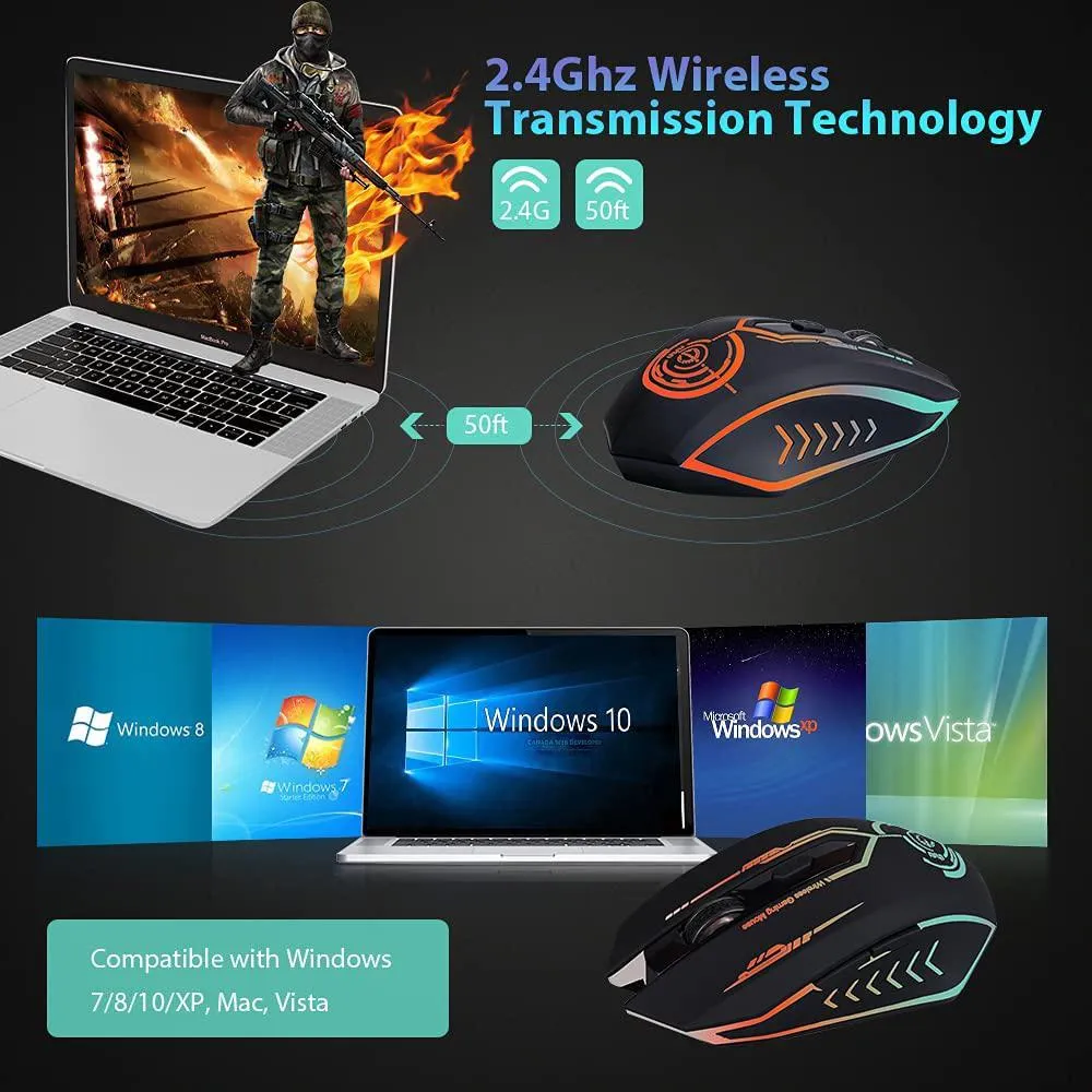 Rechargeable USB Wireless Gaming Mouse