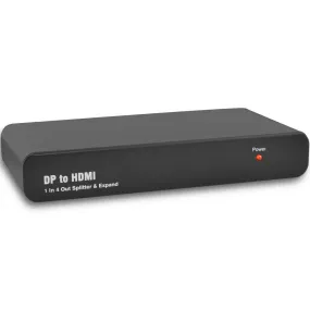 RF Link DHS-6140 4 Port Display Port DP to HDMI 4K Splitter with TV Wall Support