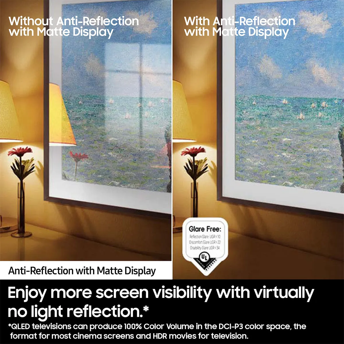 Samsung LS03D 65" 4K The Frame QLED HDR Smart TV with Slim-Fit Wall Mount (2024)