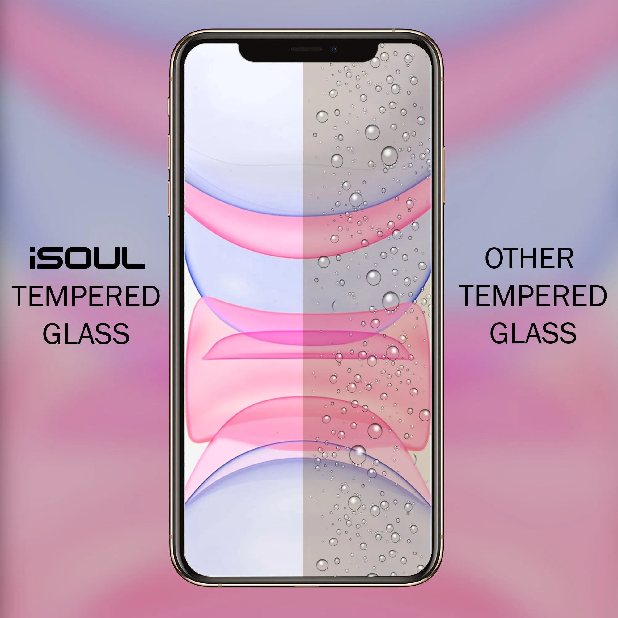 Screen Protector for iPhone 11 and iPhone XR 6.1 Inch, iSOUL Tempered Glass HD Film, 2-Pack