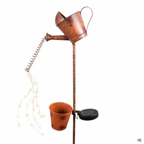 Solar Watering Can Garden Stake