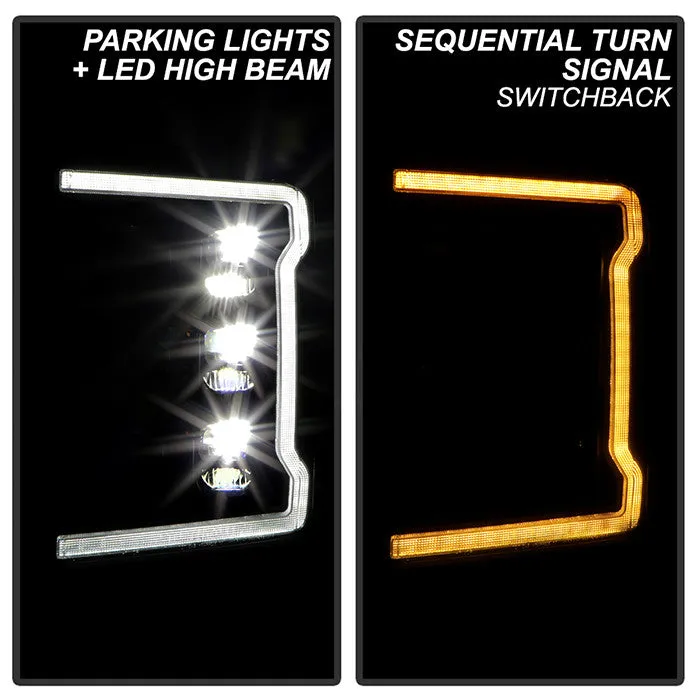 Spyder Apex F250 F350 F450 Super Duty 17-18 LED Headlights Black