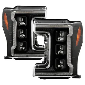 Spyder Apex F250 F350 F450 Super Duty 17-18 LED Headlights Black