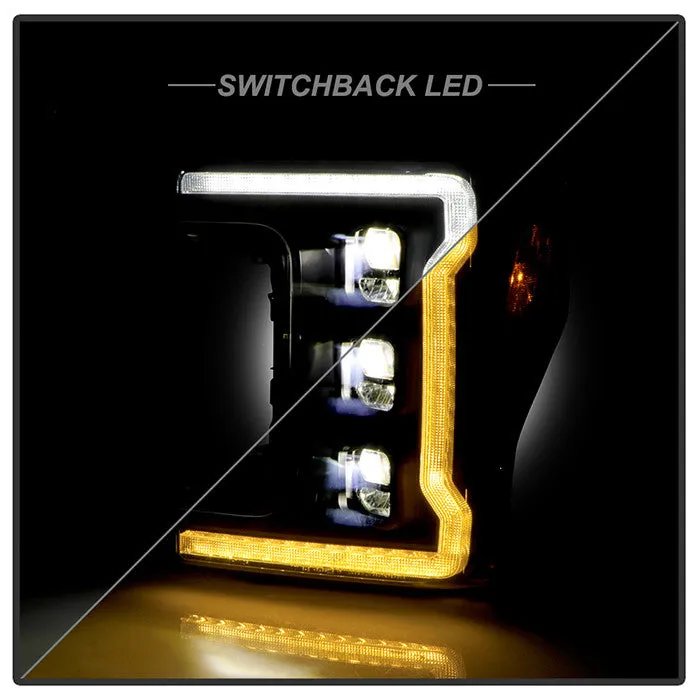 Spyder Apex F250 F350 F450 Super Duty 17-18 LED Headlights Black