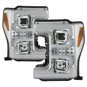 Spyder F250 F350 F450 Super Duty 17-18 SEQ Headlights Chrome