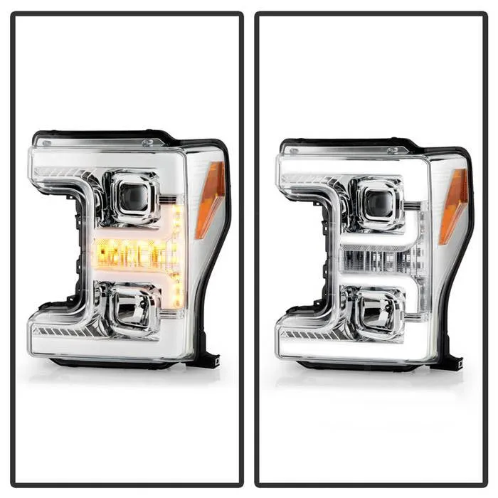 Spyder F250 F350 F450 Super Duty 17-18 SEQ Headlights Chrome