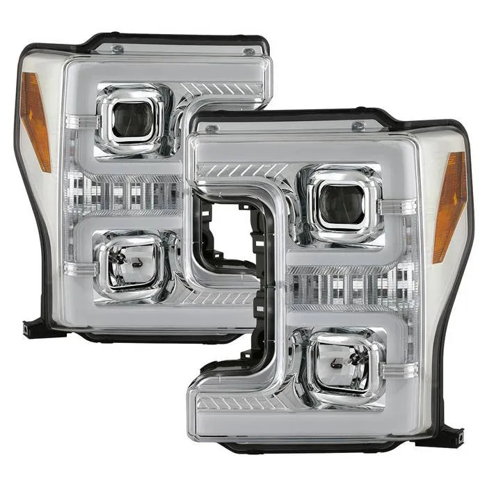 Spyder F250 F350 F450 Super Duty 17-18 SEQ Headlights Chrome