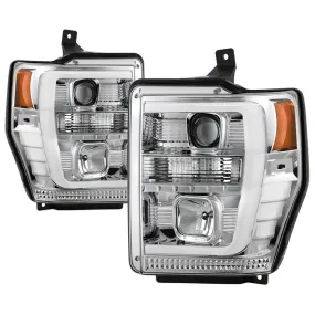 Spyder Platinum F250 F350 F450 Super Duty 08-10 LED Headlights Chrome