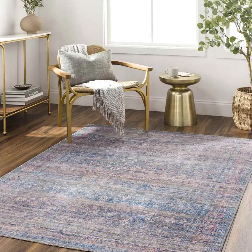 St Joe Traditional Dark Brown Washable Area Rug