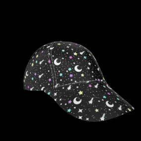 Starry Glitter Black Peaked Cap