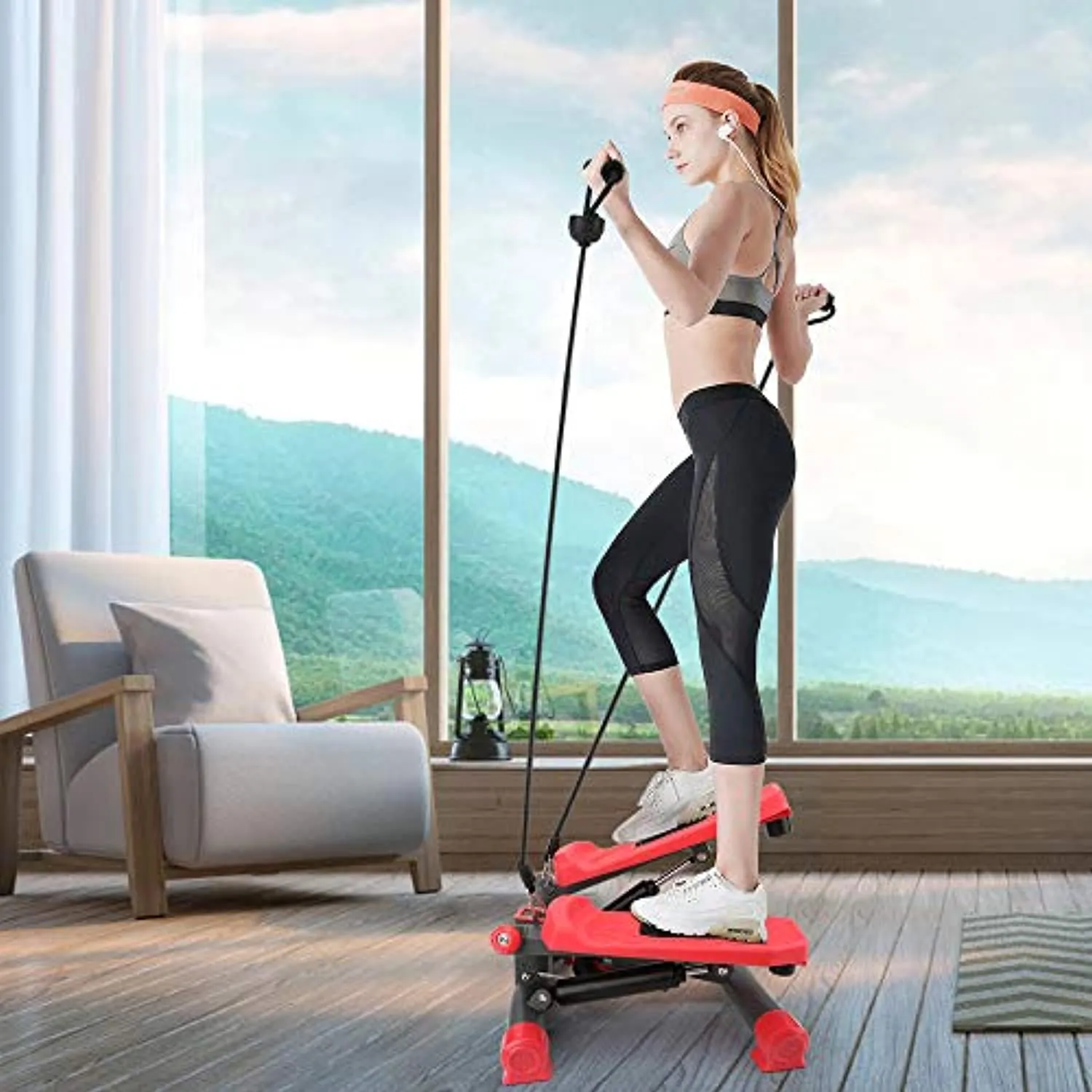 Stepper with Resistance Bands Fitness Equipment for Indoor