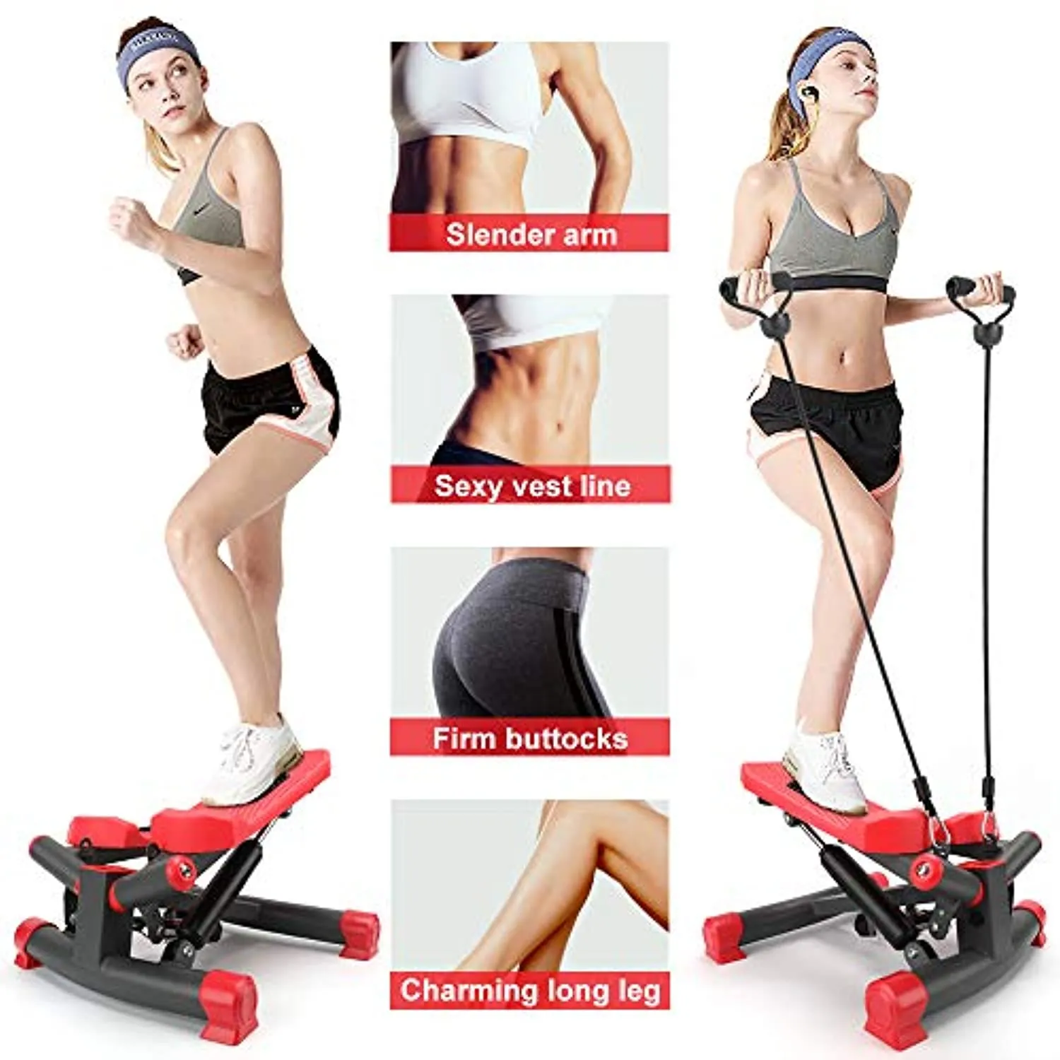 Stepper with Resistance Bands Fitness Equipment for Indoor