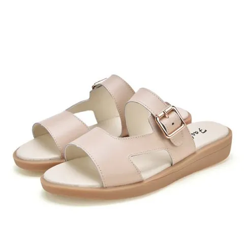 Sweet Buckle Flat Heel Slippers