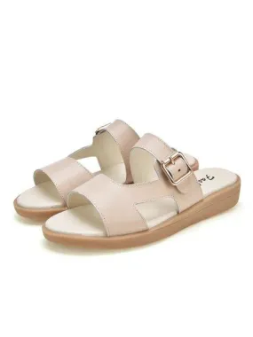 Sweet Buckle Flat Heel Slippers