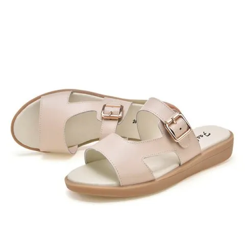 Sweet Buckle Flat Heel Slippers