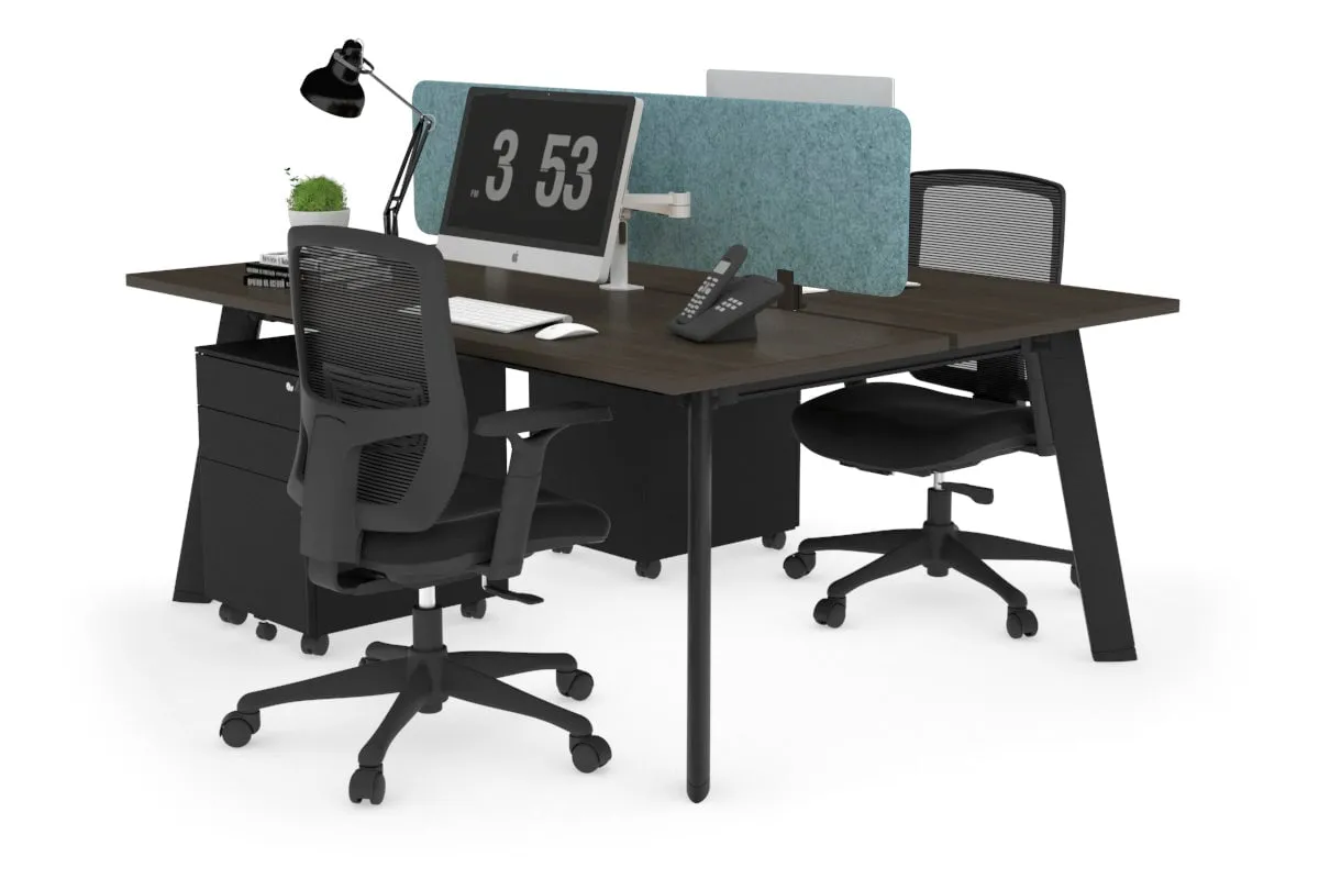 Switch - 2 Person Workstation Black Frame [1800L x 700W]