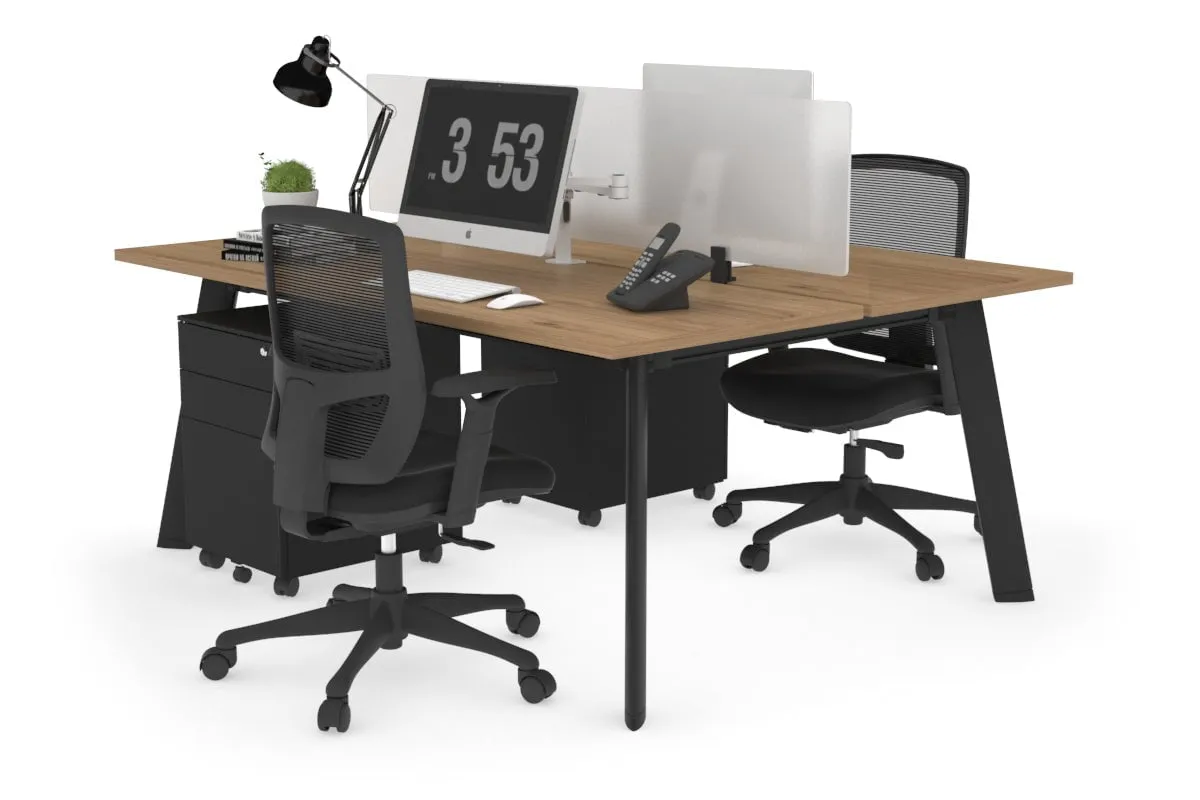 Switch - 2 Person Workstation Black Frame [1800L x 700W]