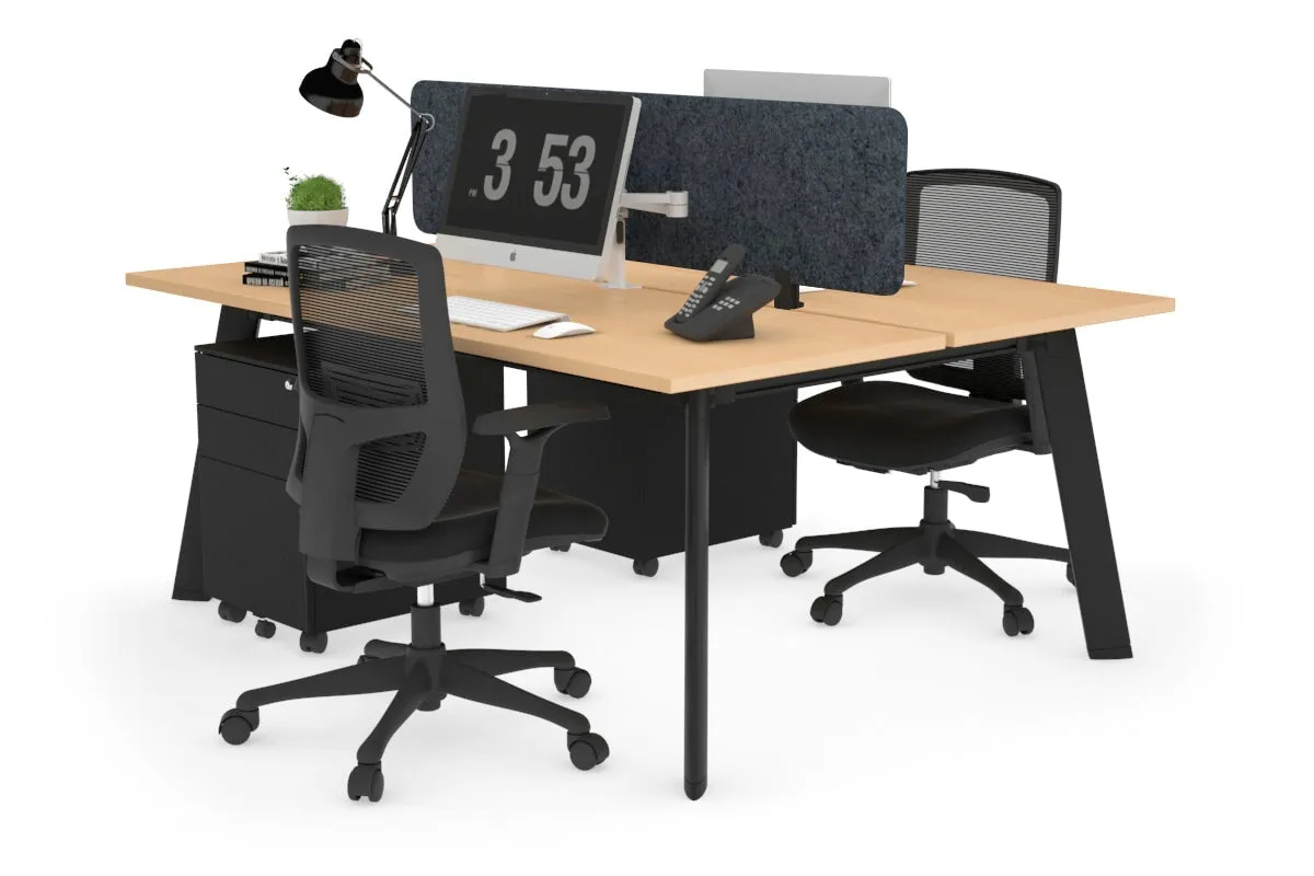 Switch - 2 Person Workstation Black Frame [1800L x 700W]