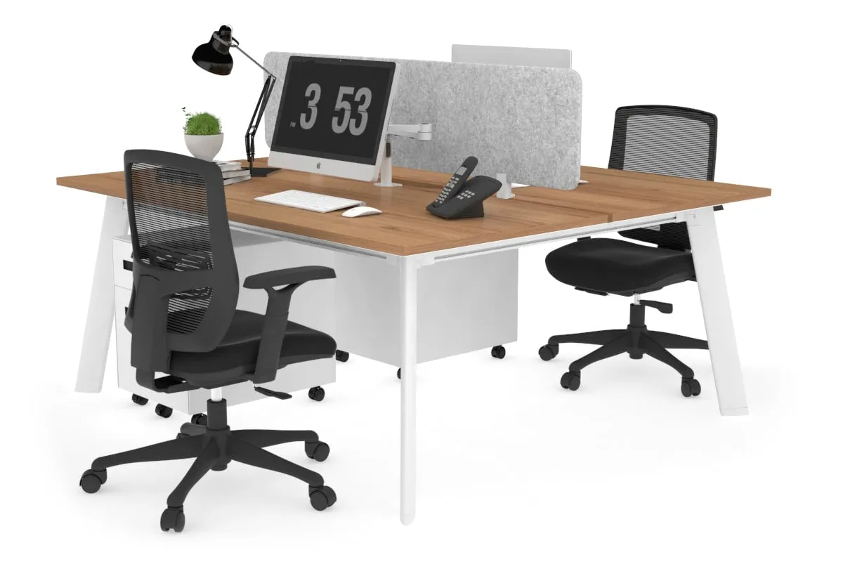 Switch - 2 Person Workstation White Frame [1800L x 800W with Cable Scallop]