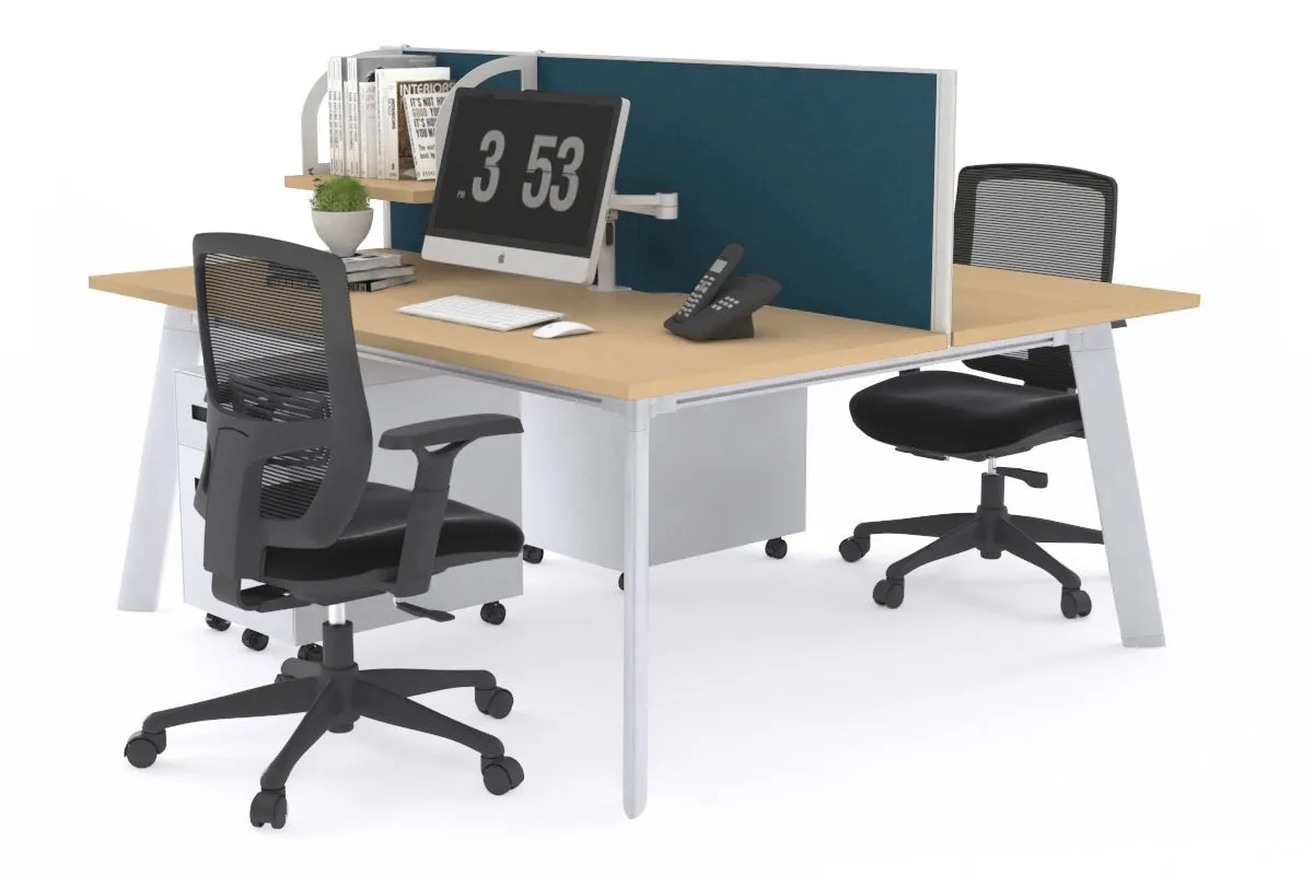 Switch - 2 Person Workstation White Frame [1800L x 800W with Cable Scallop]