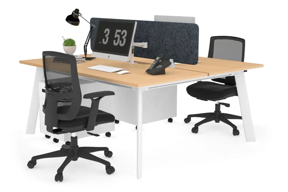 Switch - 2 Person Workstation White Frame [1800L x 800W with Cable Scallop]