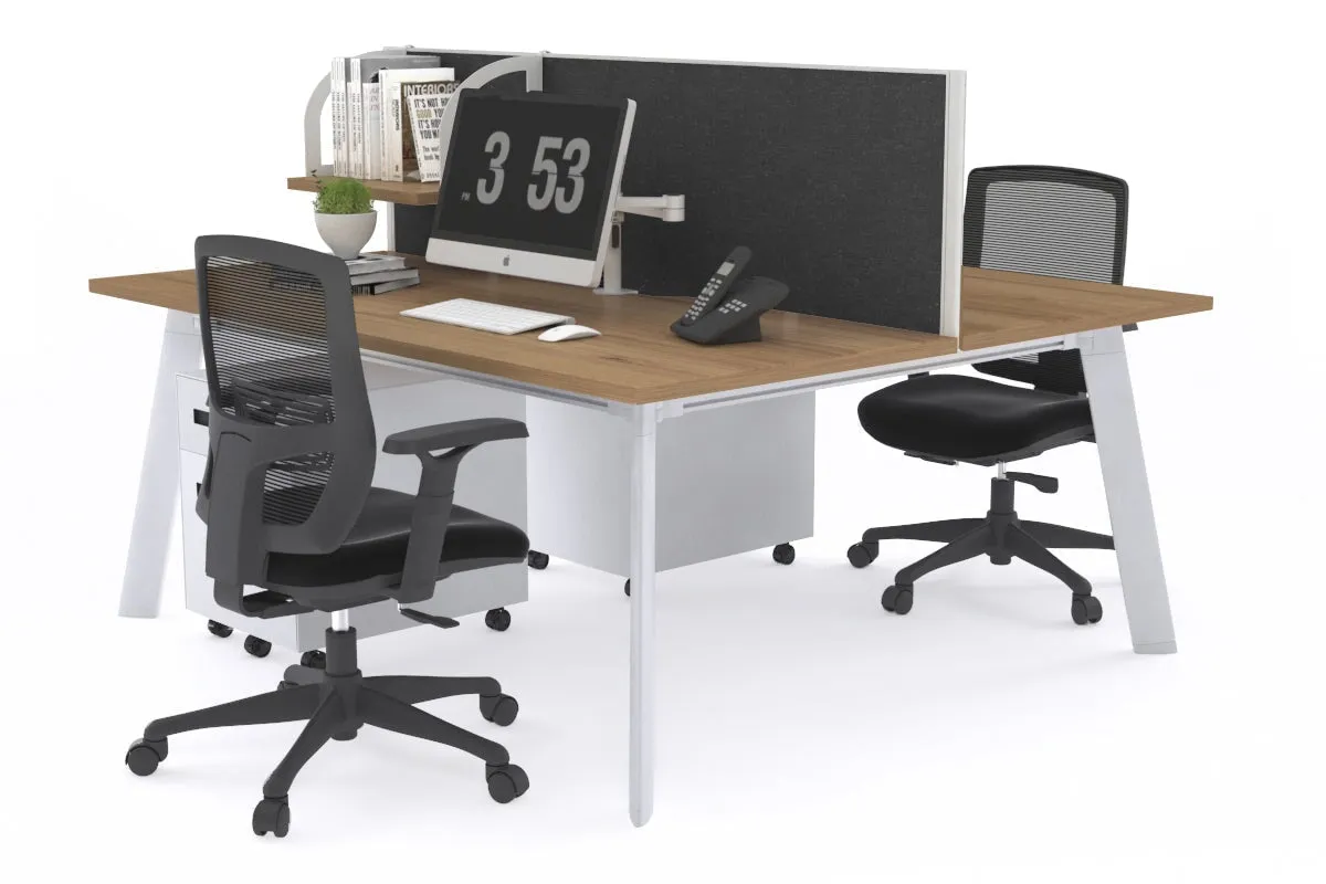 Switch - 2 Person Workstation White Frame [1800L x 800W with Cable Scallop]
